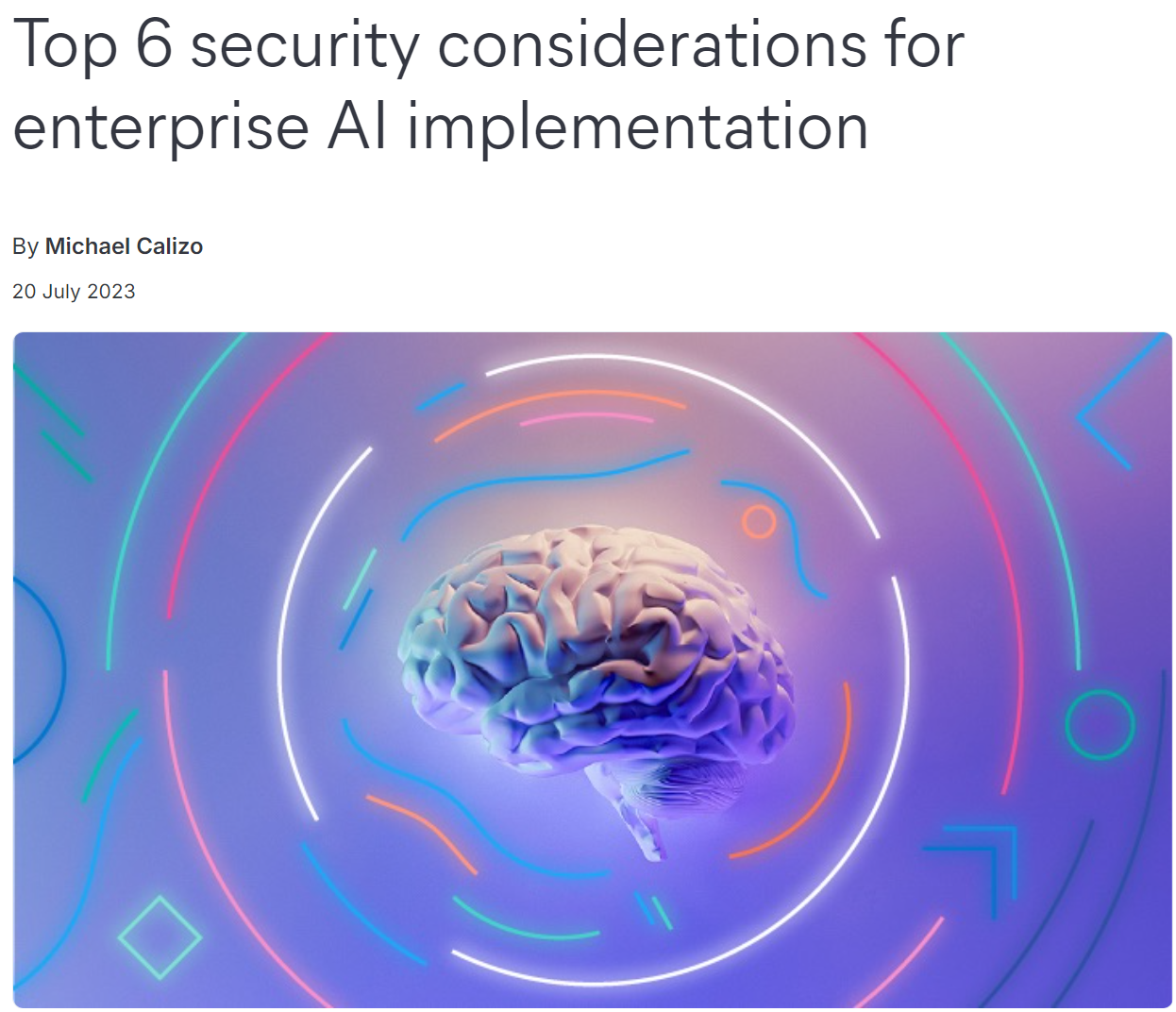 >Top 6 security considerations for enterprise AI implementation